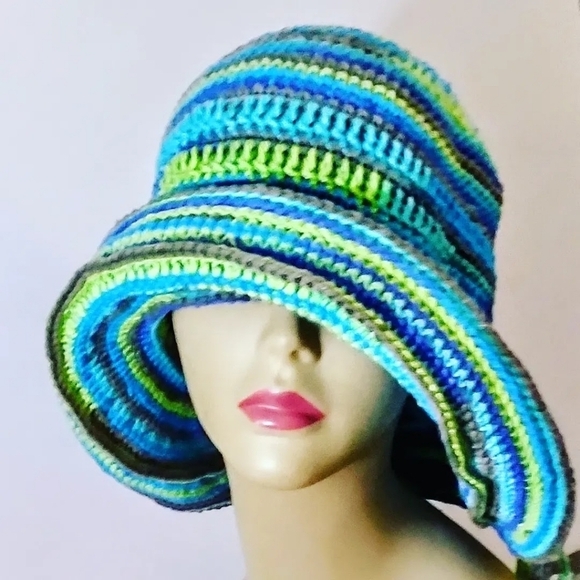 NWT Eco-friendly Cotton Retro Versatile Crochet Flapper Hat main image 5